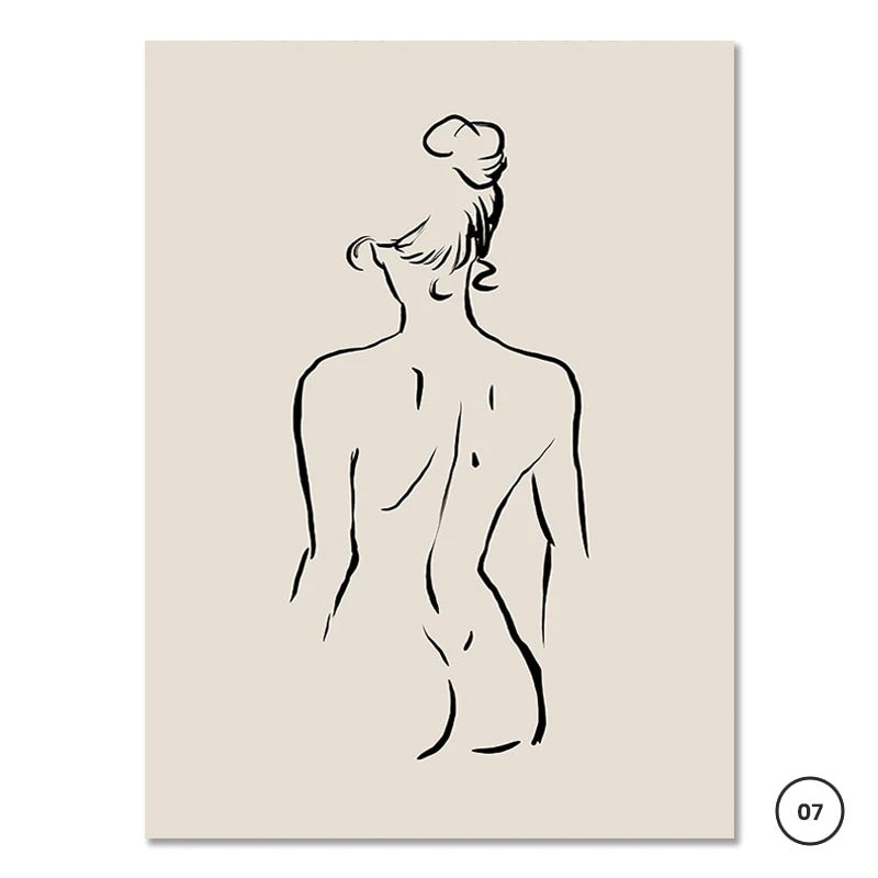 Minimalist Lifestyle Abstract Gallery Wall Art Line art Fine Art Canvas Prints For Modern Living Room Dining Room Home Office Interior Decor