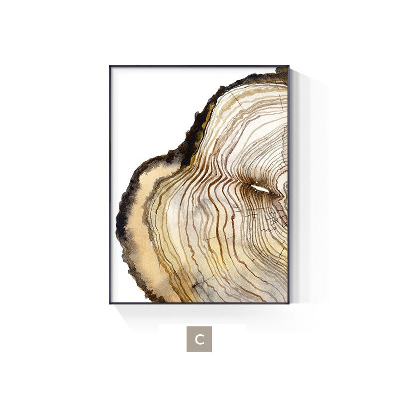 Minimalist Nordic Tree Rings Watercolor Wall Art Fine Art Canvas Prints White Brown Beige Pictures For Living Room Dining Room Decor