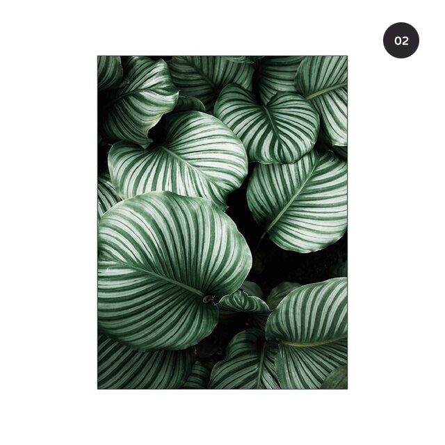 Minimalist Monstera Green Leaves Botanical Wall Art Fine Art Canvas Prints Cactus Poster Pictures For Living Room Dining Room Nordic Home Decor