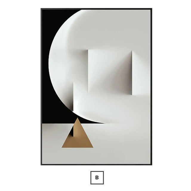 Minimalist Neutral Colors Architectural Geometric Abstract Wall Art Fine Art Canvas Prints Pictures For Modern Loft Apartment Home Office Art Decor
