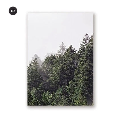 Misty Forest Landscape Wall Art Fine Art Canvas Prints Minimalist Nature Pictures Of Calm For Living Room Dining Room Modern Home Office Decor