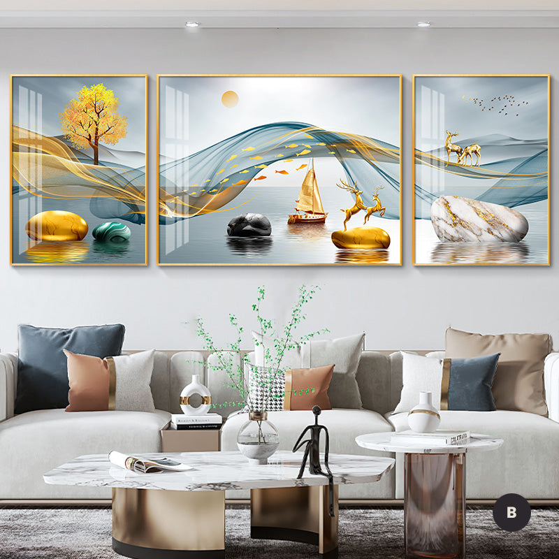 Modern Abstract Aesthetics Wall Art Fine Art Canvas Prints Surreal Pictures For Luxury Living Room Luxury Home Office Interiors Set of 3pcs