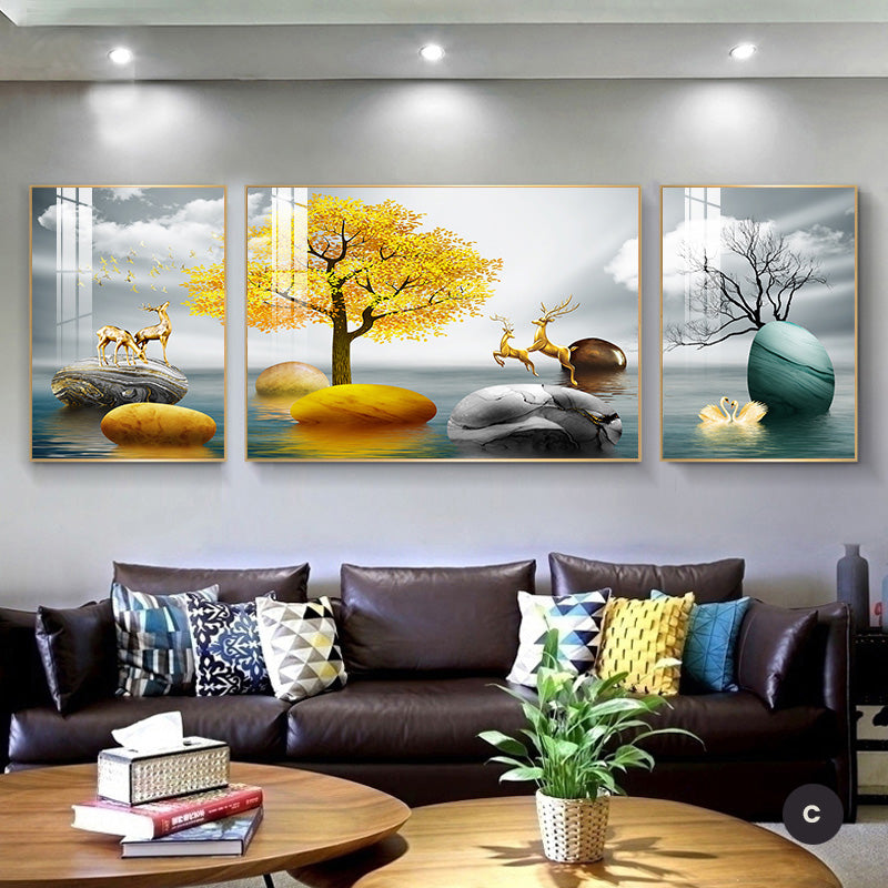 Modern Abstract Aesthetics Wall Art Fine Art Canvas Prints Surreal Pictures For Luxury Living Room Luxury Home Office Interiors Set of 3pcs