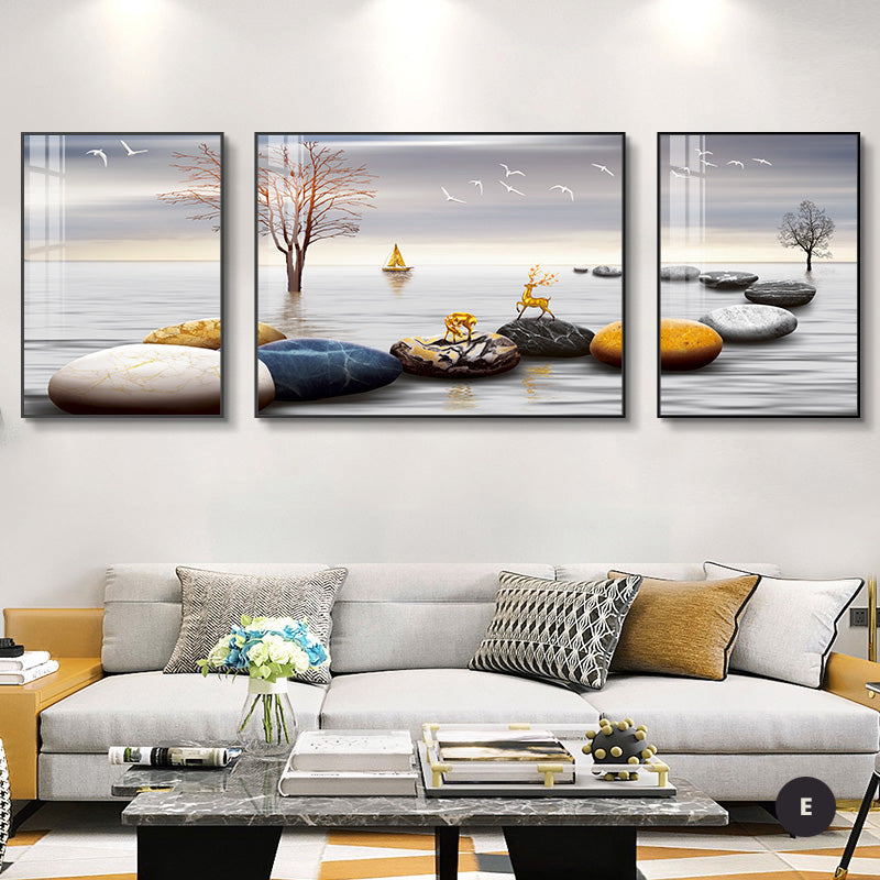 Modern Abstract Aesthetics Wall Art Fine Art Canvas Prints Surreal Pictures For Luxury Living Room Luxury Home Office Interiors Set of 3pcs