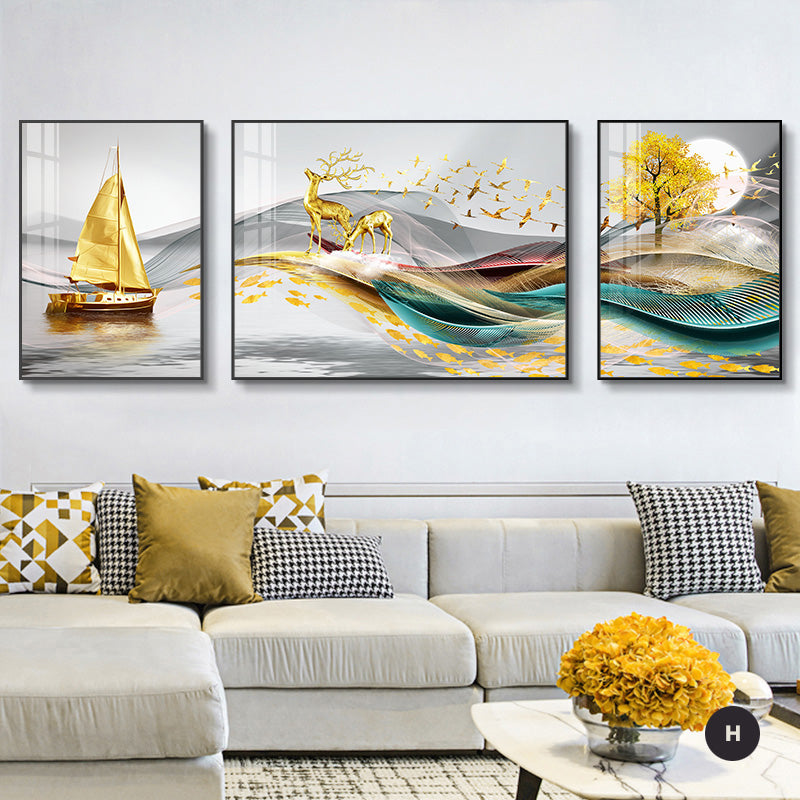 Modern Abstract Aesthetics Wall Art Fine Art Canvas Prints Surreal Pictures For Luxury Living Room Luxury Home Office Interiors Set of 3pcs
