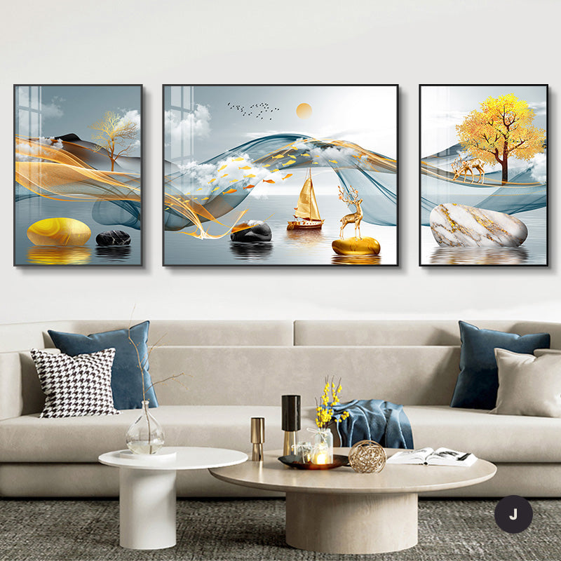 Modern Abstract Aesthetics Wall Art Fine Art Canvas Prints Surreal Pictures For Luxury Living Room Luxury Home Office Interiors Set of 3pcs