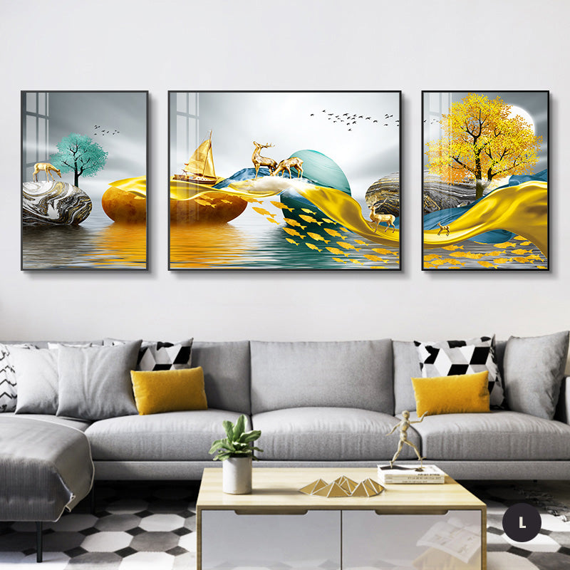 Modern Abstract Aesthetics Wall Art Fine Art Canvas Prints Surreal Pictures For Luxury Living Room Luxury Home Office Interiors Set of 3pcs