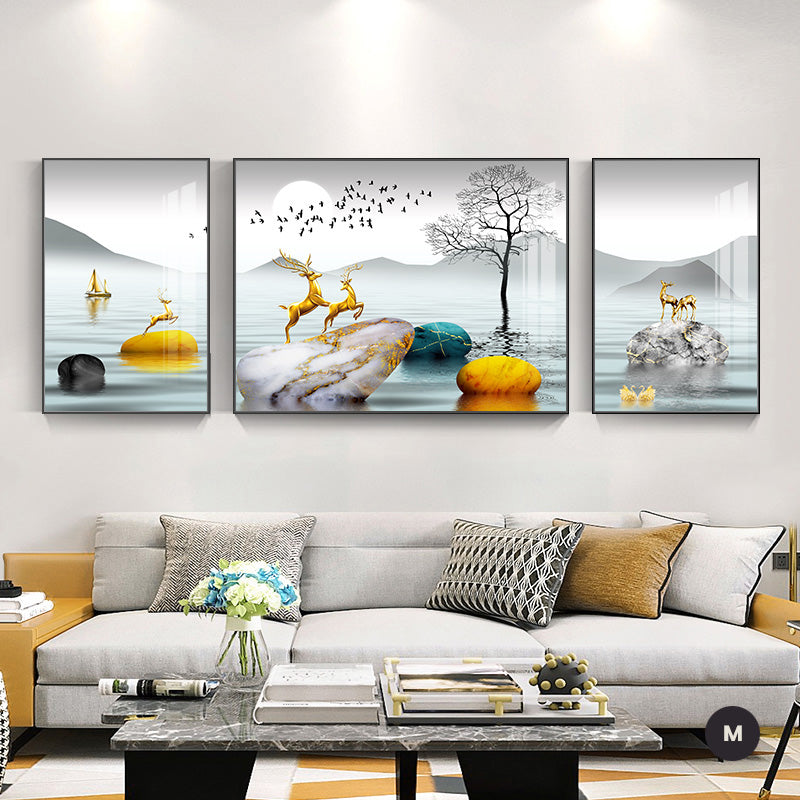 Modern Abstract Aesthetics Wall Art Fine Art Canvas Prints Surreal Pictures For Luxury Living Room Luxury Home Office Interiors Set of 3pcs