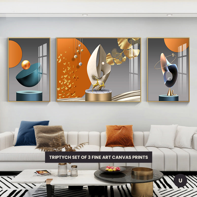 Modern Abstract Aesthetics Wall Art Fine Art Canvas Prints Surreal Pictures For Luxury Living Room Luxury Home Office Interiors Set of 3pcs