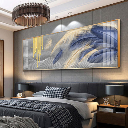 Modern Abstract Butterflies & Feathers Wide Format Wall Art Fine Art Canvas Prints Auspicious Pictures For Above The Bed Luxury Living Room Art Decor