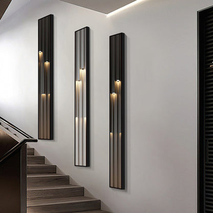 Modern Abstract Lighting Aesthetics Wall Art Fine Art Wide Format Canvas Prints Vertical Format Slim Strip Pictures For Luxury Loft Living Room
