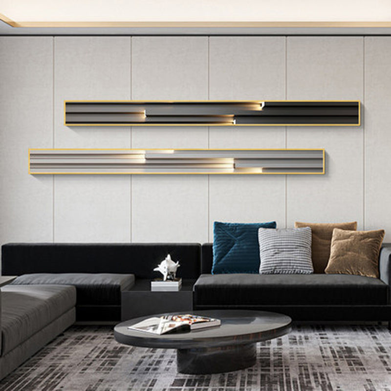Modern Abstract Lighting Aesthetics Wall Art Fine Art Wide Format Canvas Prints Vertical Format Slim Strip Pictures For Luxury Loft Living Room