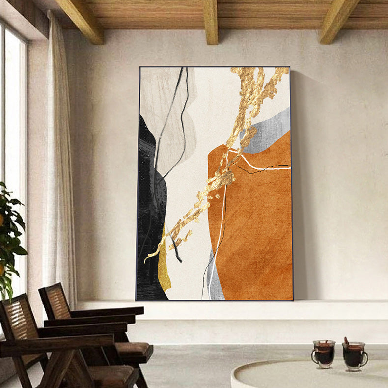Modern Abstract Nordic Color Block Wall Art Fine Art Canvas Prints Beige Orange Green Golden Pictures For Living Room Home Office Art Decor