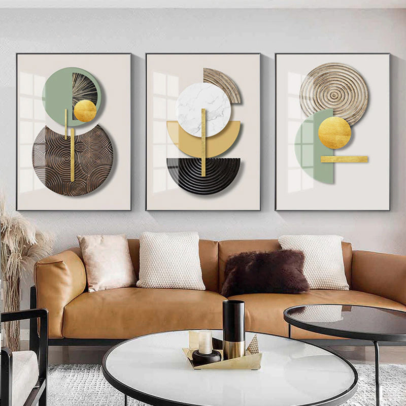 Minimalist Geometric Circles Abstract Wall Art Fine Art Canvas Prints Modern Pictures For Luxury Living Room Dining Room Hotel Home Office Art Decor