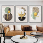 Minimalist Geometric Circles Abstract Wall Art Fine Art Canvas Prints Modern Pictures For Luxury Living Room Dining Room Hotel Home Office Art Decor