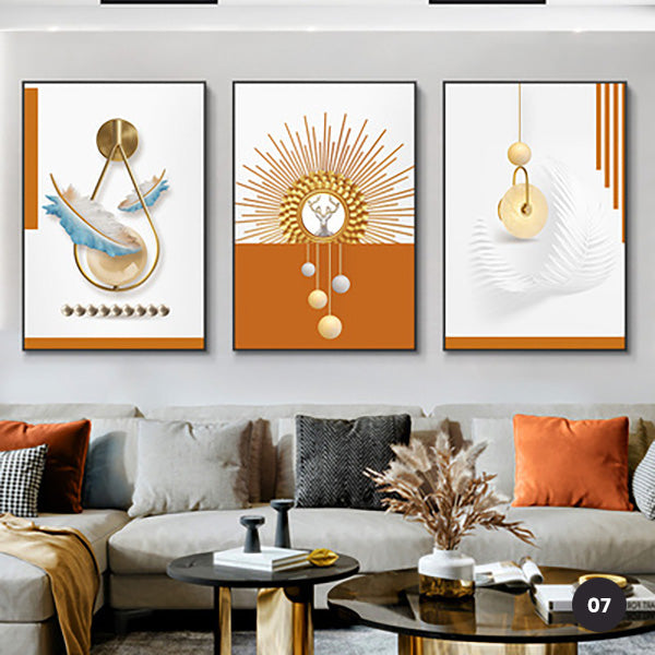 Modern Aesthetics Auspicious Abstract Wall Art Fine Art Canvas Prints Pictures For Luxury Apartment Entrance Hallway Home Office Foyer Art Decor