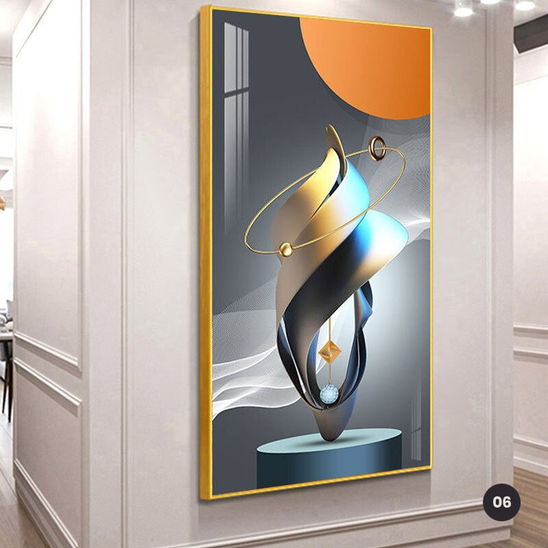 Modern Aesthetics Auspicious Abstract Wall Art Fine Art Canvas Prints Pictures For Luxury Apartment Entrance Hallway Home Office Foyer Art Decor