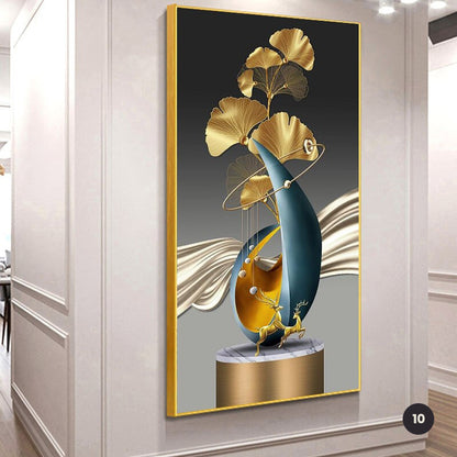 Modern Aesthetics Auspicious Abstract Wall Art Fine Art Canvas Prints Pictures For Luxury Apartment Entrance Hallway Home Office Foyer Art Decor