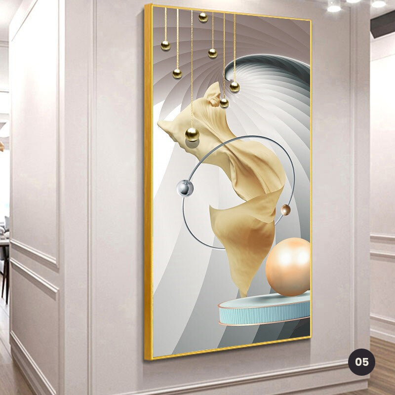 Modern Aesthetics Auspicious Abstract Wall Art Fine Art Canvas Prints Pictures For Luxury Apartment Entrance Hallway Home Office Foyer Art Decor