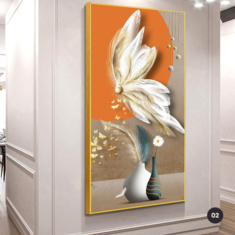 Modern Aesthetics Auspicious Abstract Wall Art Fine Art Canvas Prints Pictures For Luxury Apartment Entrance Hallway Home Office Foyer Art Decor