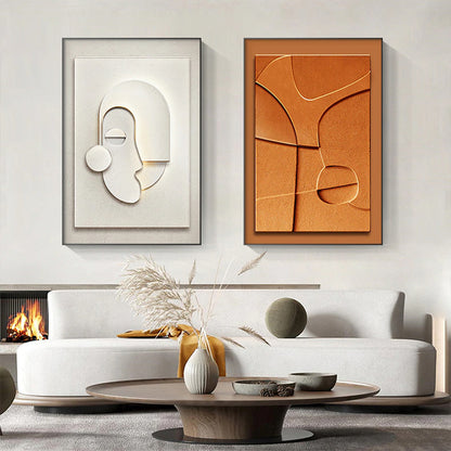 Modern Aesthetics Minimalist Abstract Wall Art Fine Art Canvas Prints 3d Textural Design Pictures For Apartment Living Room Home Office Art Decor