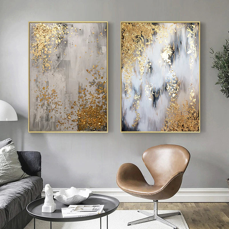 Modern Chic Abstract Wall Art Fine Art Canvas Prints Pictures For Glam Living Room Bedroom Home Office Salon Boutique Interior Wall Art Decor