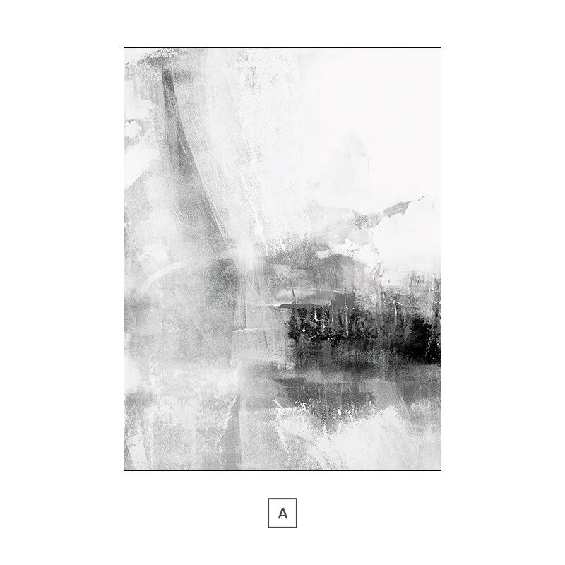 Modern Minimalist Black & White Abstract Wall Art Fine Art Canvas Prints Pictures For Living Room Dining Room Contemporary Home Office Decor