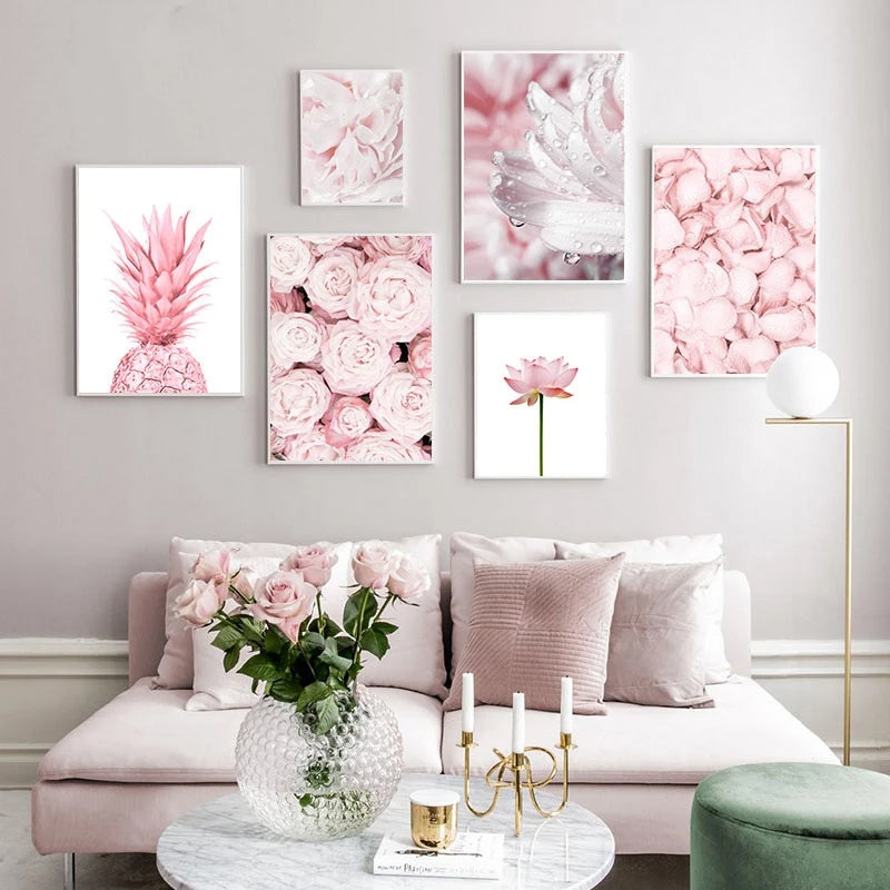 Pink Rose Gold Marble Wall Art Modern Elegant Fine Art Canvas Prints –  NordicWallArt.com