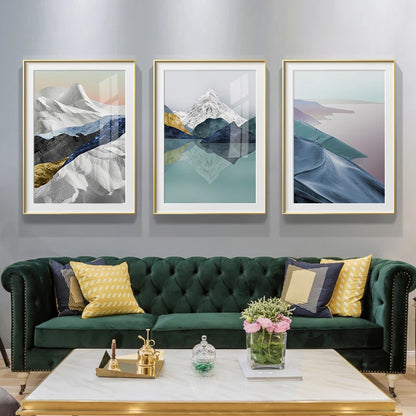 Modern Mountain Wilderness Wall Art Abstract Landscapes Fine Art Canvas Prints Luxury Nordic Style Pictures For Modern Interior Decor