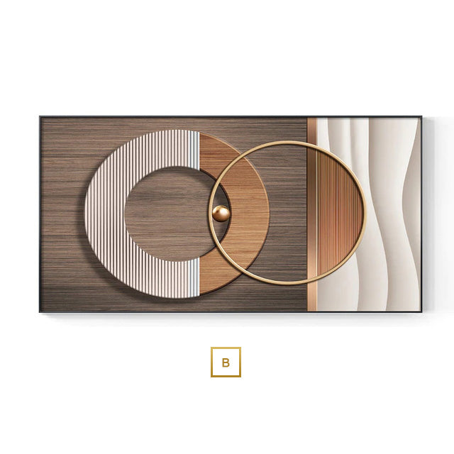 Modern Abstract Architectural Geometry Wall Art Fine Art Canvas Prints Sun Moon Pictures For Luxury Apartment Living Room Home Office Decor