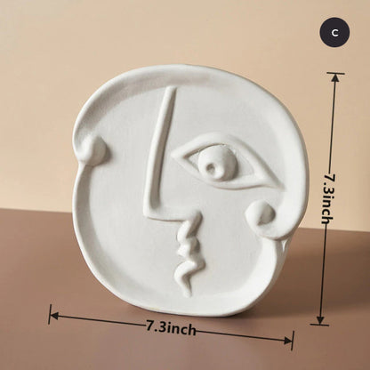 Modern Abstract Face Art Tabletop Vase Minimalist Neutral Color Ceramic Sculptures For Living Room Table Decoration Creative Nordic Home Decor
