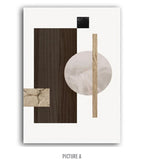 Modern Abstract Geometric Nordic Wall Art Marble And Wood Style Contemporary Scandinavian Design Home Decor Fine Art Canvas Prints