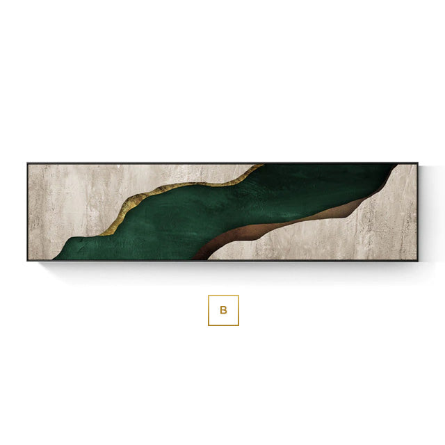 Modern Abstract Geomorphic Wall Art Fine Art Canvas Print Brown Green Beige Wide Format Picture For Above The Bed Above The Sofa Living Room Art Decor