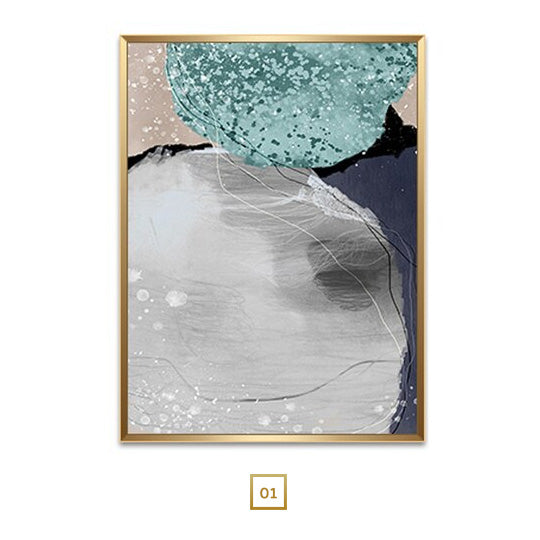 Modern Abstract Gray Jade Geomorphic Wall Art Fine Canvas Prints Nordic Pictures For Luxury Living Room Dining Room Bedroom Home Art Decor