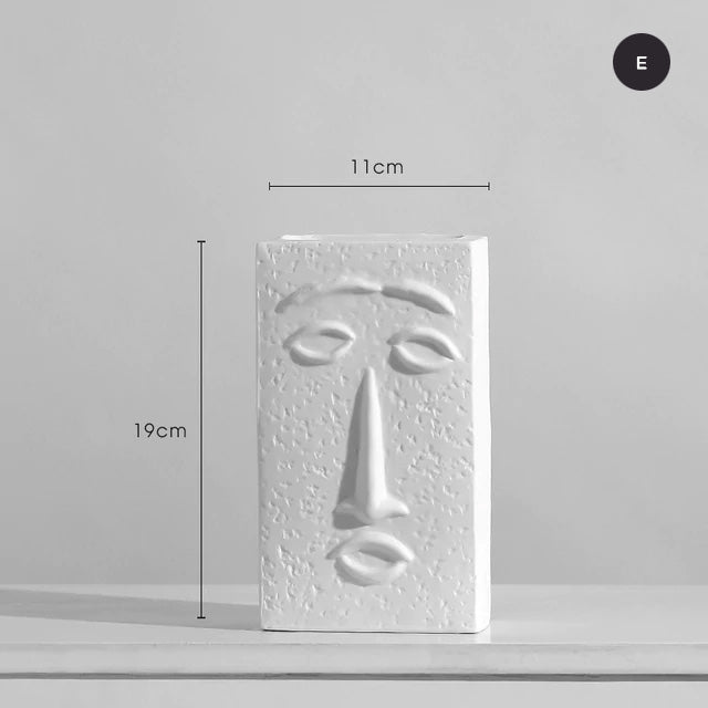 Modern Abstract Nordic Troll Faces Art Vases For Living Room Minimalist Vestibules For Creative Scandinavian Home Interior Design Flower Arrangement