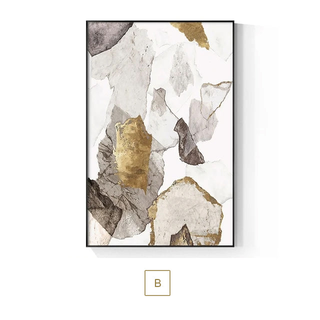 Modern Abstract Wall Art Rustic Golden Brown Upscale Painting Fine Art Canvas Prints Stylish Pictures For Living Room Dining Room Nordic Home Interior Decor