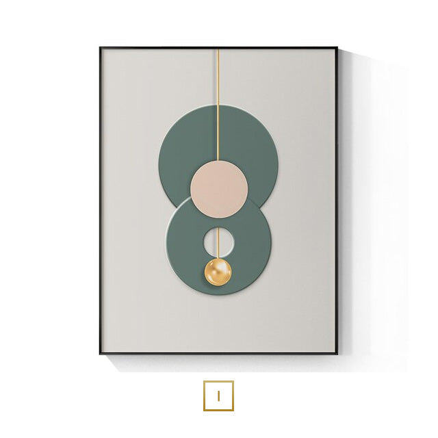 Modern Aesthetics Abstract Golden Pearl Moon Wall Art Fine Art Canvas Print Flowing Pendant Pictures For Luxury Living Room Bedroom Art Decor