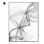 Modern Black And White Abstract Wall Art Fine Art Canvas Prints Minimalist Wavy Lines Pictures For Living Room Loft Apartment Home Office Interior Decor