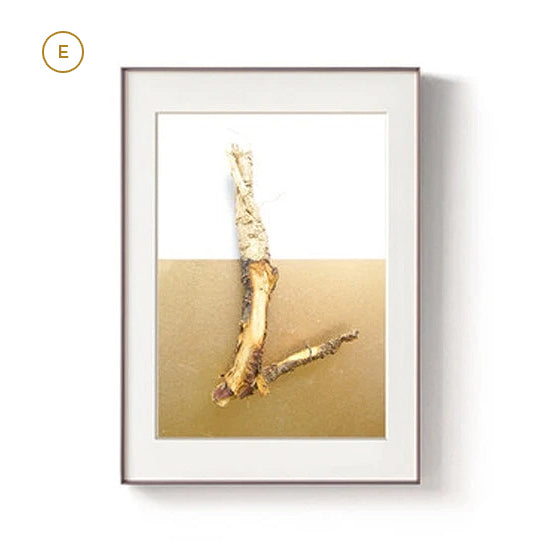 Modern Chic Abstract Wall Art Fine Art Canvas Prints Golden Feather Liquid Marble Minimalist Pictures Luxury Living Room Bedroom Boutique Art Decor