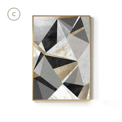 Modern Geometric Wall Art Fine Art Canvas Prints Stylish Abstract Pictures For Luxury Loft Living Room Dining Room For Home Office Interior Decor