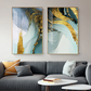 Modern Luxury Abstract Wall Art Golden Blue Jade Fine Art Canvas Prints Fashionable Pictures For Office Living Room or Bedroom Decor