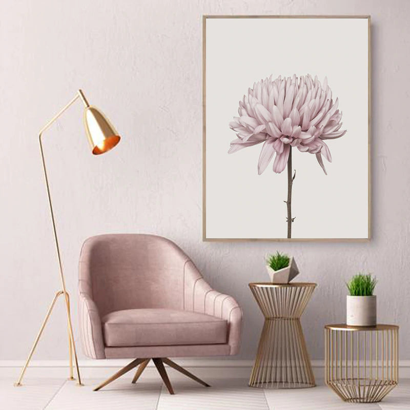 Modern Minimalist Pink Peony Floral Wall Art Fine Art Canvas Prints Nordic Pictures For Contemporary Living Room Chic Bedroom Home Decor