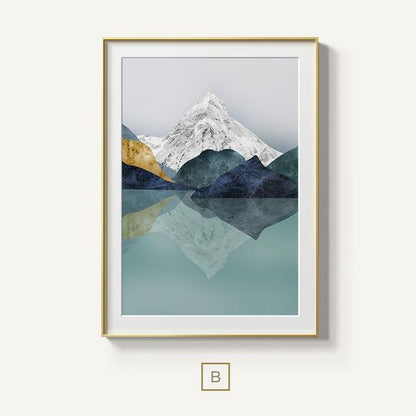 Modern Mountain Wilderness Wall Art Abstract Landscapes Fine Art Canvas Prints Luxury Nordic Style Pictures For Modern Interior Decor