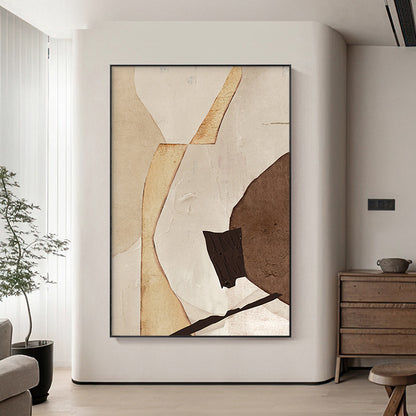 Neutral Colors Abstract Color Block Wall Art Fine Art Canvas Prints Pictures For Modern Apartment Living Room Dining Room Home Office Decor