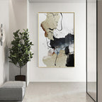 Neutral Colors Abstract Ink Painting Wall Art Fine Art Canvas Prints Pictures For Modern Living Room Dining Room Modern Home Office Art Decor