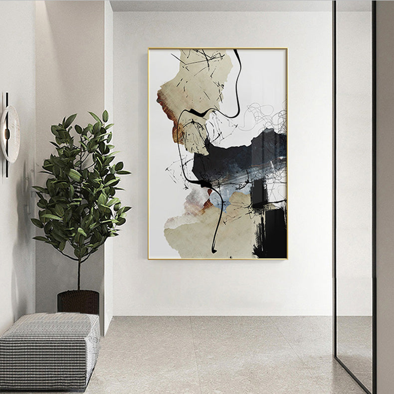 Neutral Colors Abstract Ink Painting Wall Art Fine Art Canvas Prints Pictures For Modern Living Room Dining Room Modern Home Office Art Decor