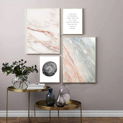 Neutral Colors Nordic Marble Wall Art Daily Mantra Your Mind Is A Powerful Thing Inspirational Posters Fine Art Canvas Prints For Living Room Decor.