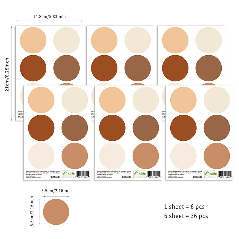 Neutral Colors Polka Dots Wall Decals For Living Room Removable Self Adhesive PVC Stickers Playful Patterns Creative DIY For Kid's Nordic Nursery Home Decor