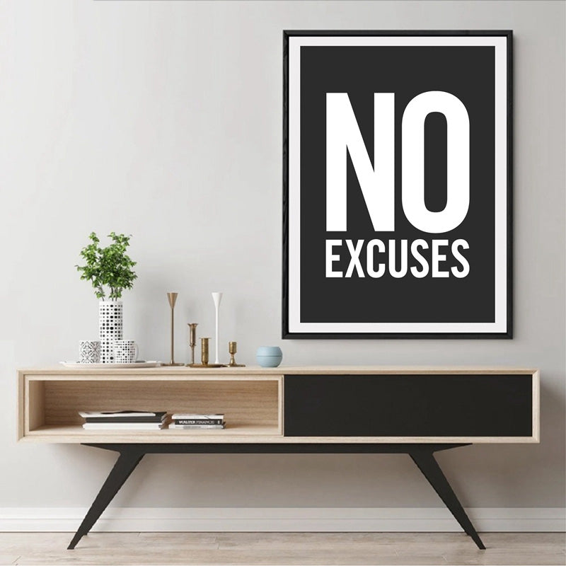 Motivational Fitness Quotation Minimalist Picture Daily Mantra Quote Wall Art Fine Art Canvas Print Poster For Gym Home Office Studio Black White Art Decor