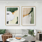 Nordic Abstract Geomorphic Green Beige Golden Wall Art Fine Art Canvas Prints Pictures For Scandinavian Living Room Dining Room Modern Art Decor